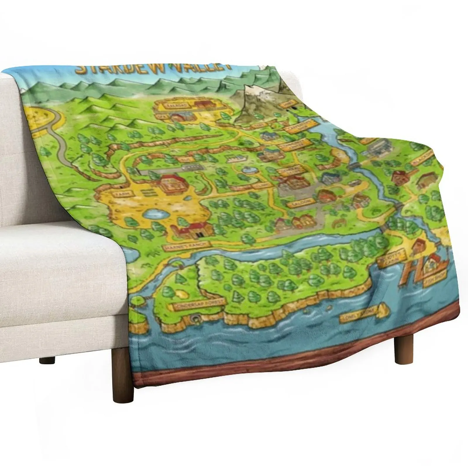 

Stardew Valley Map classic Throw Blanket Hairy Blankets Sleeping Bag Blanket Custom Blanket
