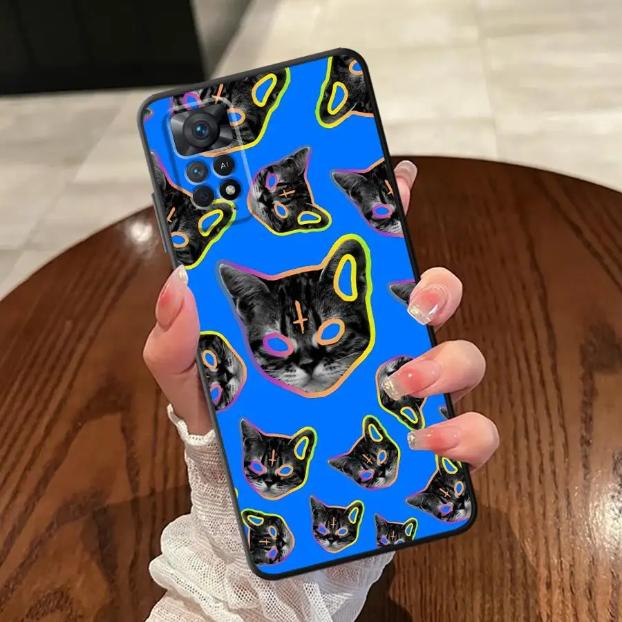 حافظة لهاتف Xiaomi Redmi Note 11 13 12 Pro Plus 9s 11S 12S 10S 10 9 8 Pro Cool Cat #3