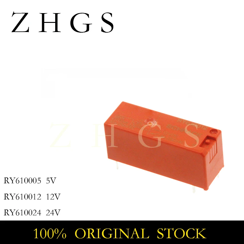2PCS RY610005 5V RY610012 12V RY610024 24V 8A/250VAC 5PINS RT 610005 610012 610024 Open And Close Power Relay