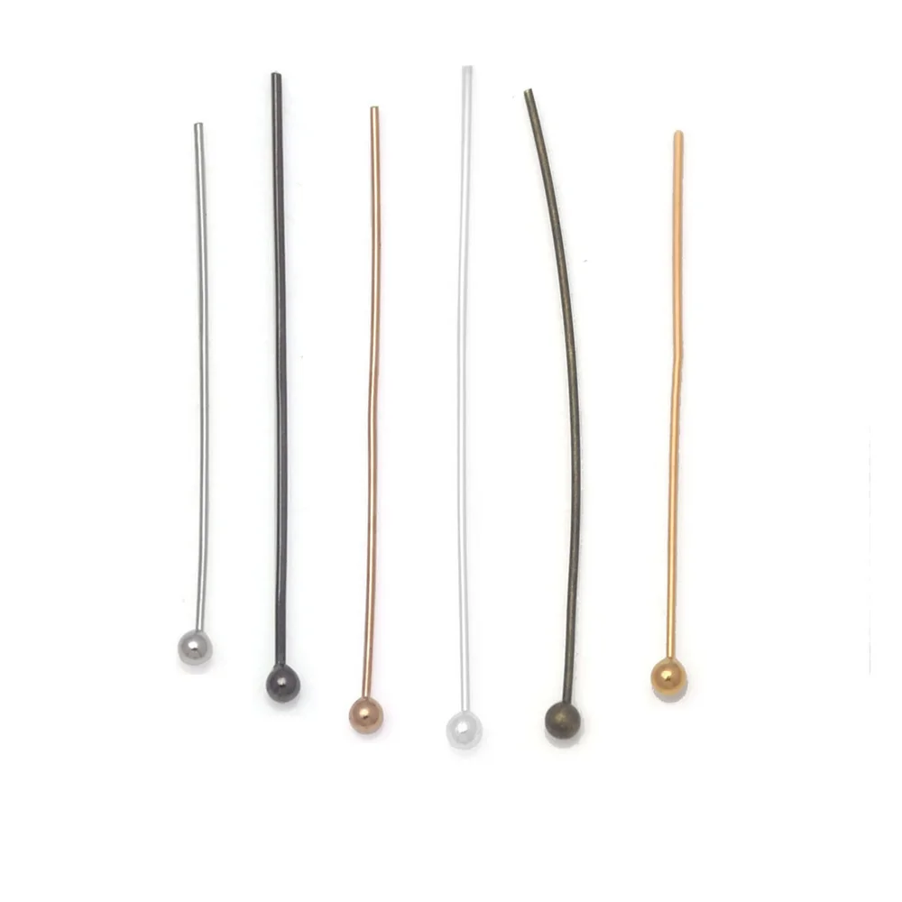100Pcs 14-40mm Silver/Gold Plated Copper Ball Head Pins Needles For Craft DIY Supplies Jewelry Making Findings Accessories