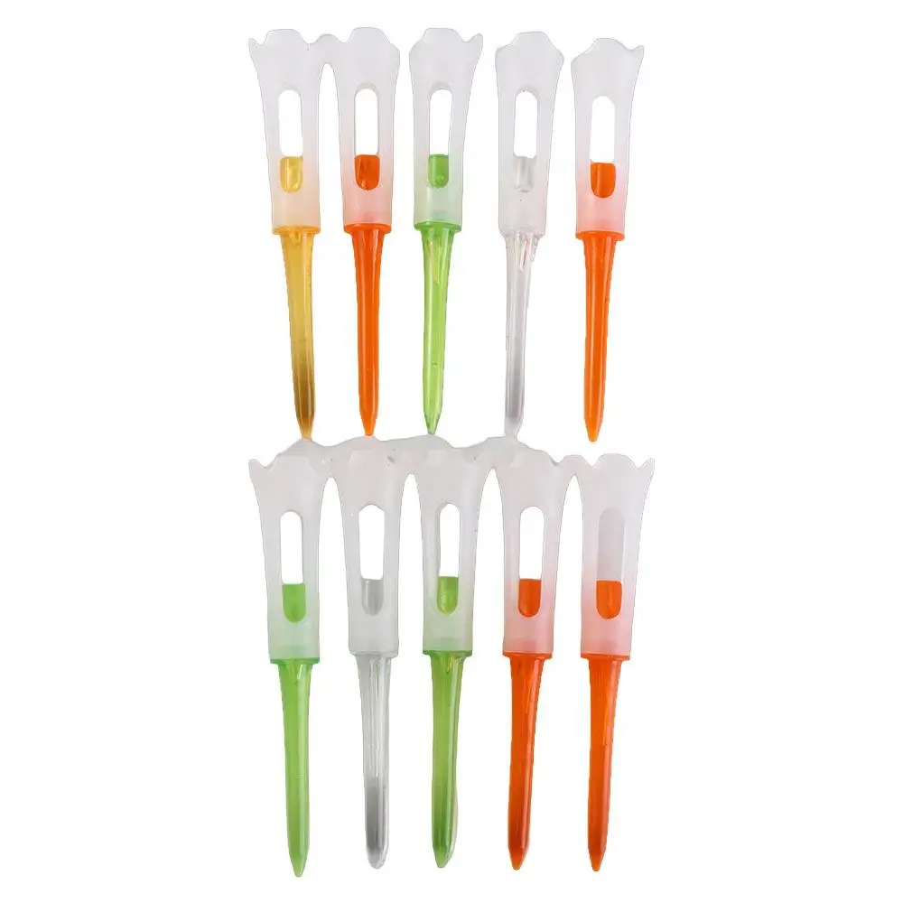 

10Pcs/Lot Ball Holder Golf Tees Rubber Cushion Low Resistance Golf Clubs Tee Plastic Multi-colored Golf Training Tools