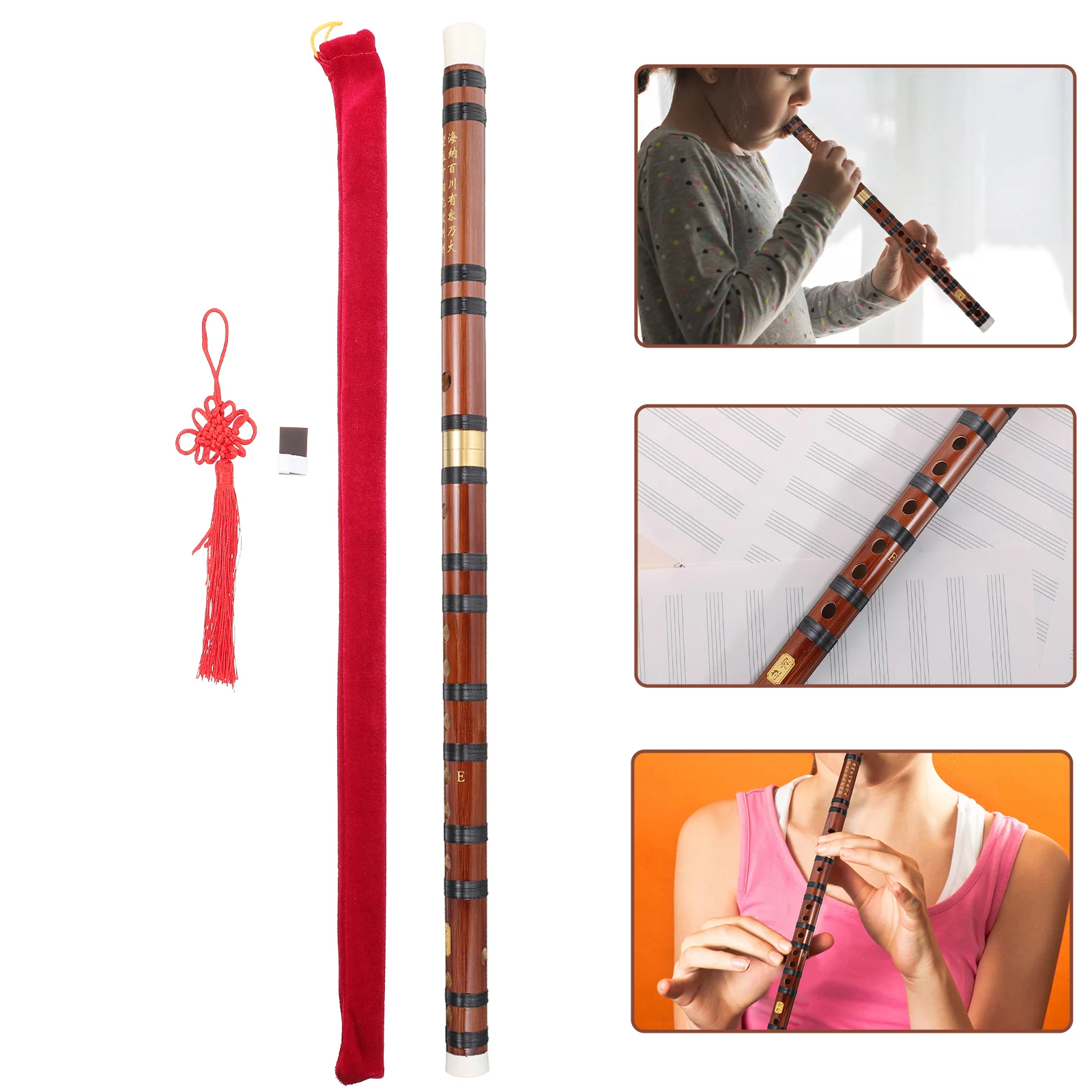 

Bamboo Flute Chinese Instrument Musical Instruments Detachable Beginners Portable Student