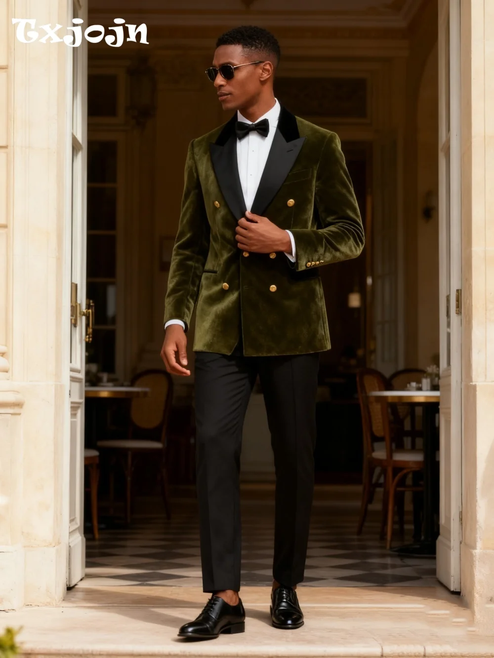 Chic Samt herren Anzug Set Für Hochzeit Weihnachten Business 2026 2PCS Slim Fit Neue Jahr Anzug Angepasst Trajes para Hombre