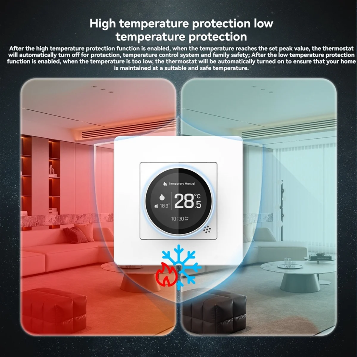 2025 New Tuya ZigBee Smart Knob Thermostat Gas Boiler Heating Temperature Controller Works with for Alexa GoogleHome White