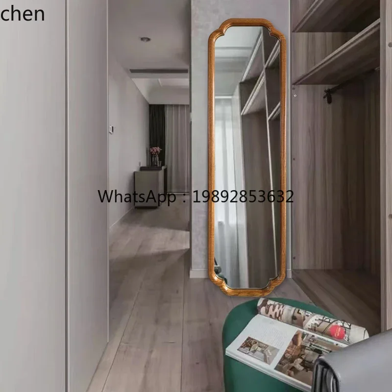 DSA American Retro Floor Full-Length Mirror Cloakroom Wall-Mounted European Style Dressing Mirror