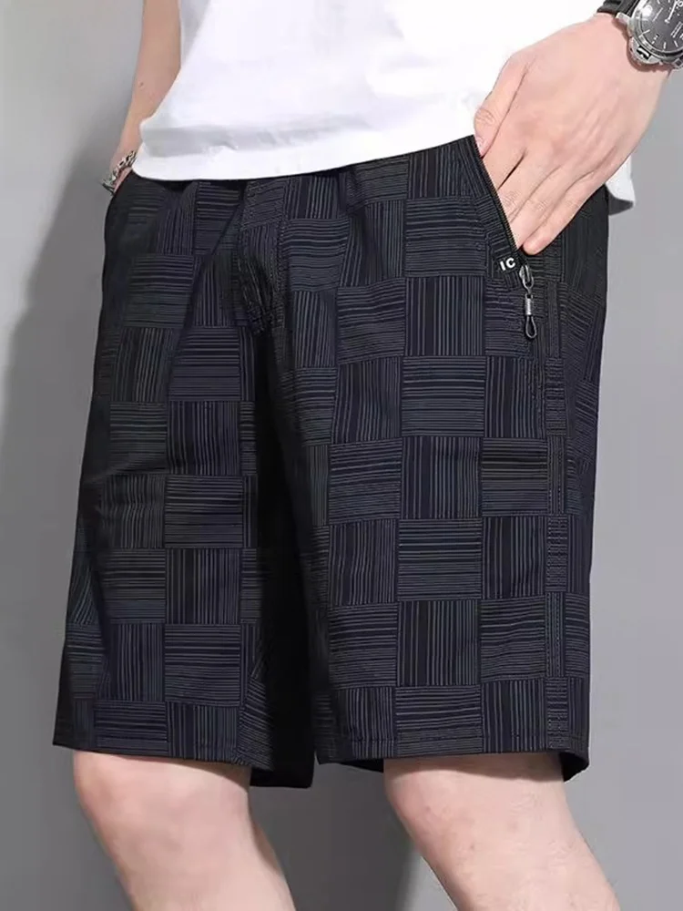 

Мужские хлопковые шорты в клетку, спортивные, повседневные, со средней посадкой, свободного кроя, длиной до колена, молодежные, летние, для активного отдыха