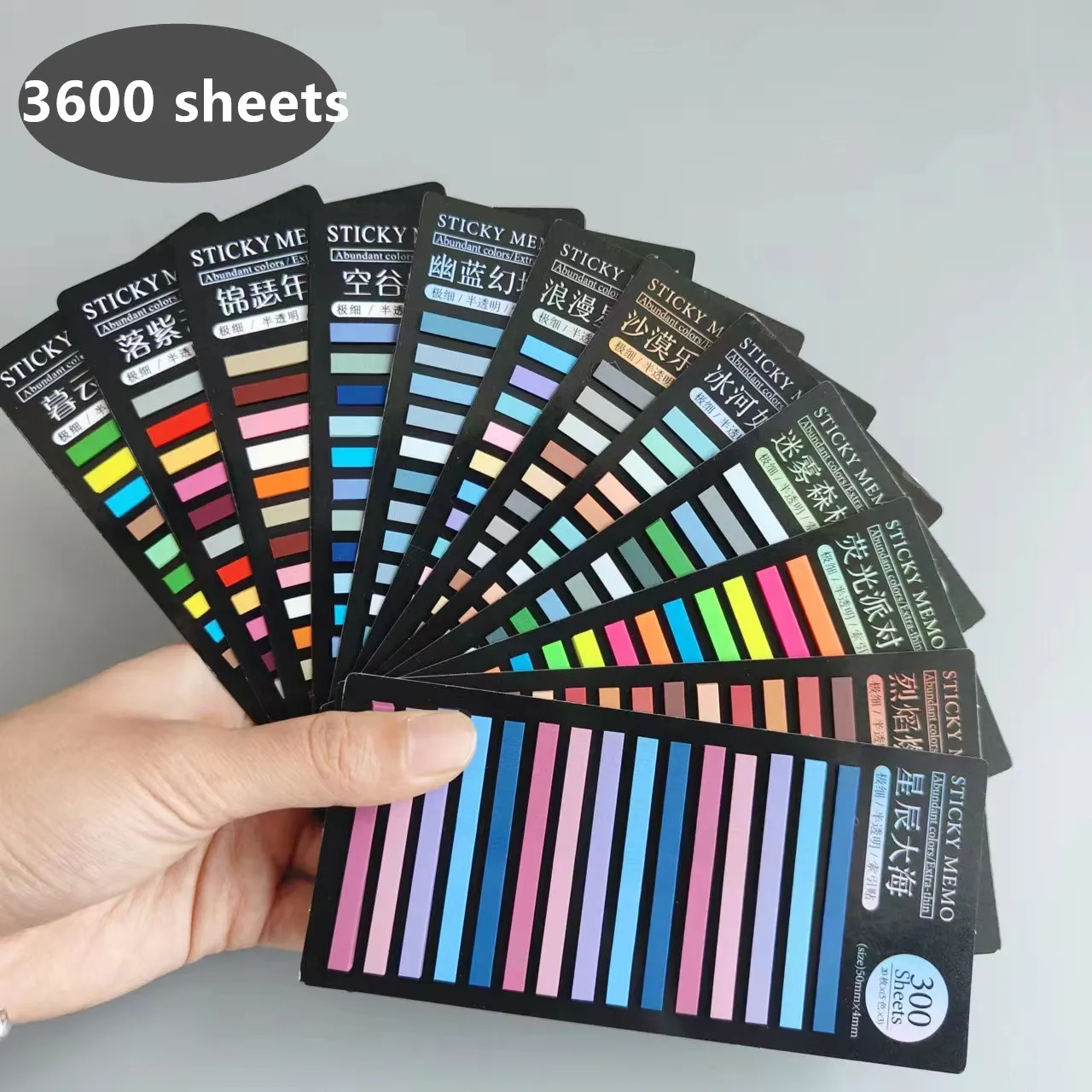 3600 Sheets Transparentes Sticky Notes Self-Adhesive Annotation  Read Books posted itBookmarks Tabs Notepad Aesthetic Stationery