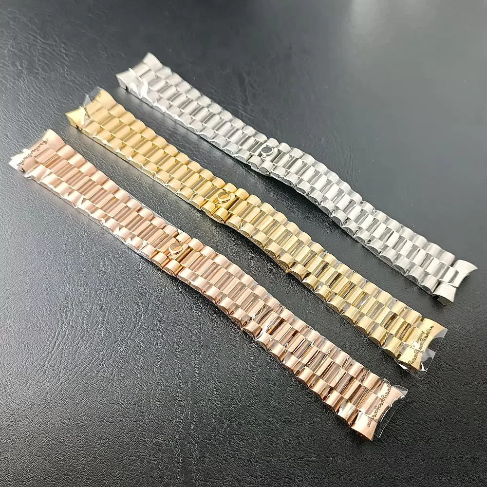 

20mm Width Watch Band Full Solid Silver Gold Rose Gold bracelet Watch Accessories Watch Strap