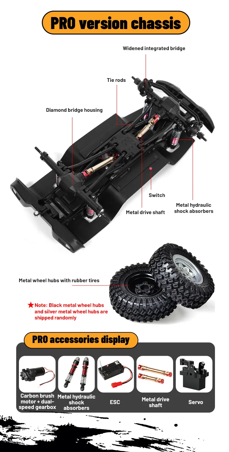 JJRC 1:18 Simulation Wrangler Climbing Vehicle C8801 Pro 2.4G Adjustable Speed 4WD Off Road Model Vehicle Toy For Kids Motor 370