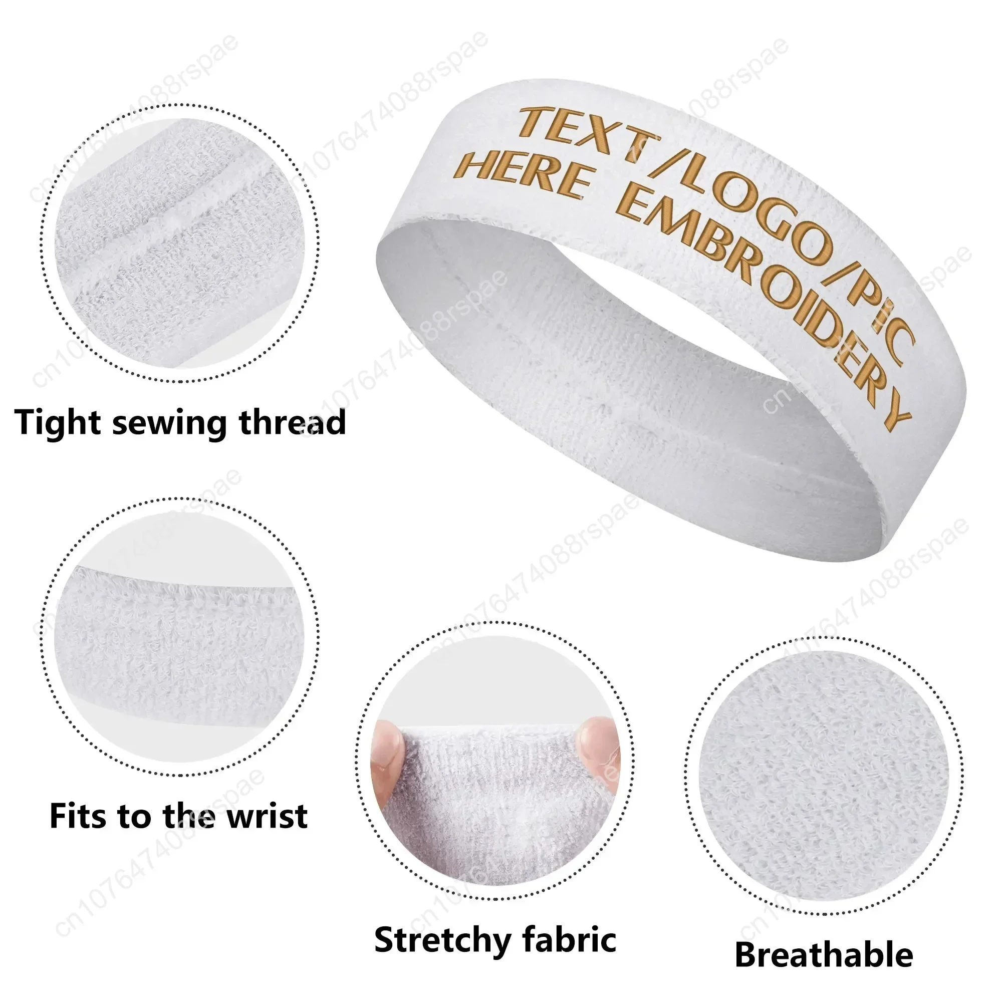 Mens Womens Custom Embroidery Sports Headband Sweatband Customize Bandana Fitness Sweat Embroidered DIY Name & Team & Colors