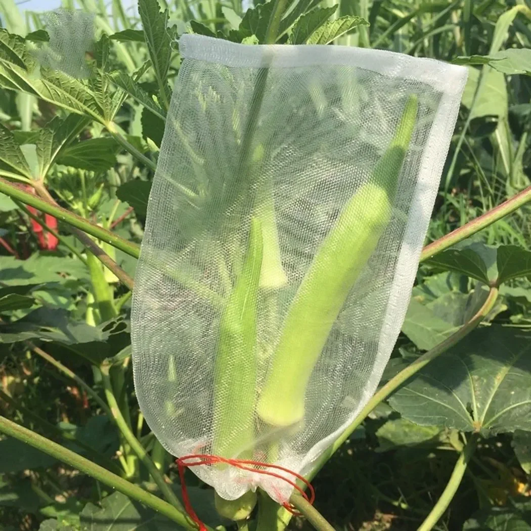 Różne rozmiary torby ochronne na owoce zwalczanie szkodników Anti-Bird Garden truskawkowe torby siatkowe winogrona torba ze sznurkiem sadzarka torby