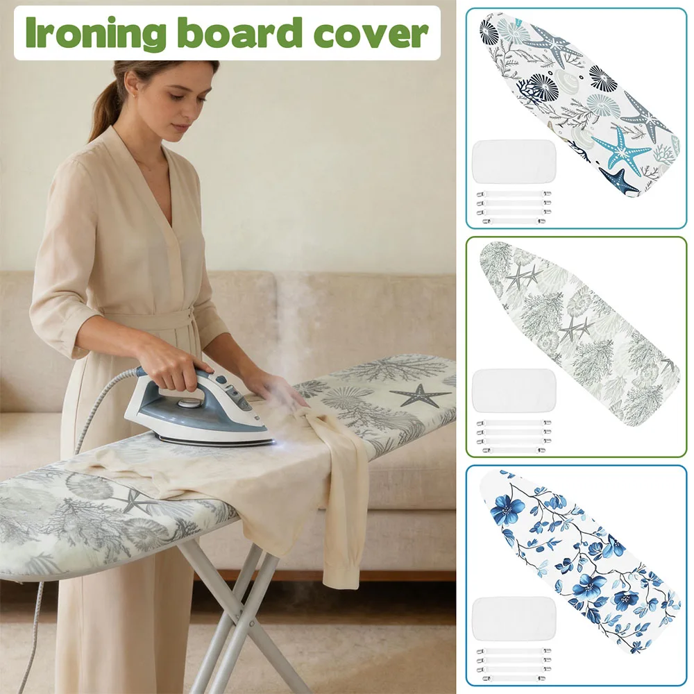 

54 inch Ironing Board Cover Thick Polyester Scorch Resistant Ironing Board Protective Cover with Elastic Edges Ironing Accessory