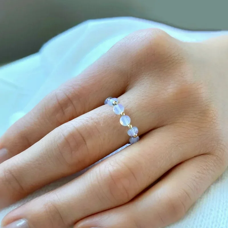 Opalite Beaded Ring Stackable Ring