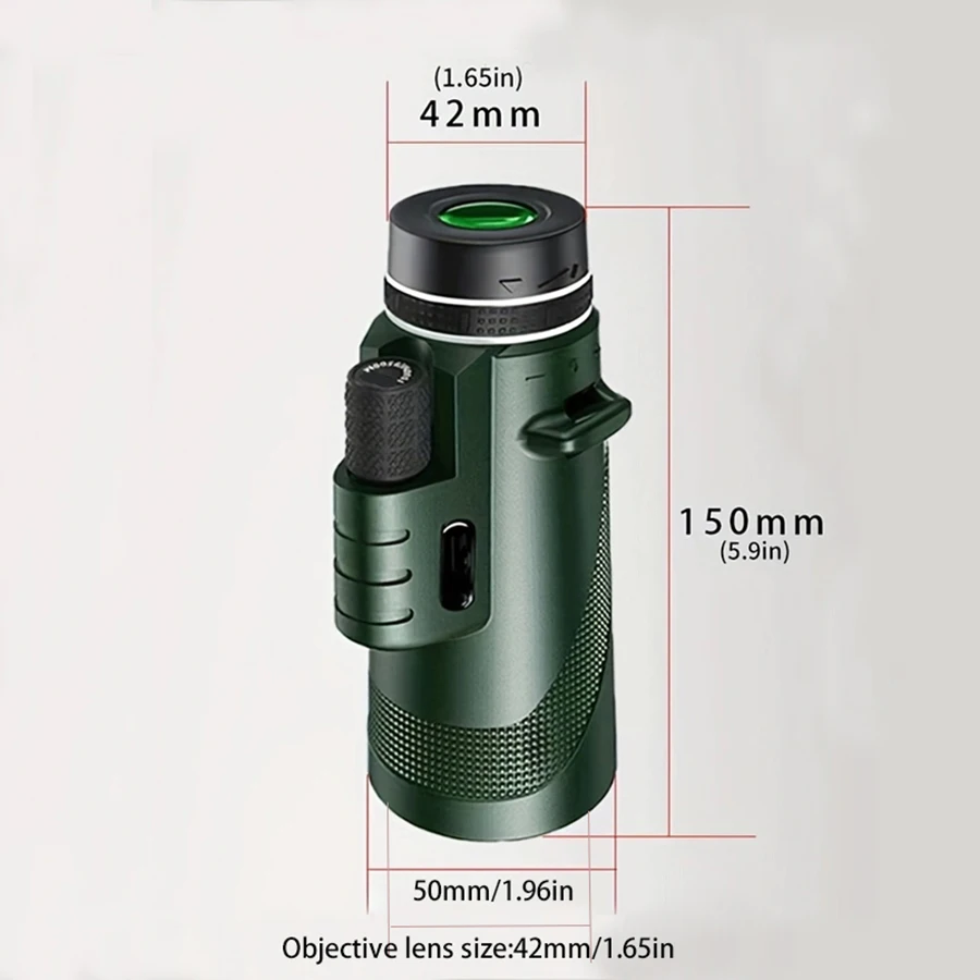 8x42 Telescope Monocular HD Portable BAK4 Prism High Magnification High Power Professional For Hunting Camping Hiking Concert