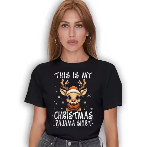This My Christmas Pajama T Shirt Funny Reindeer Humorous