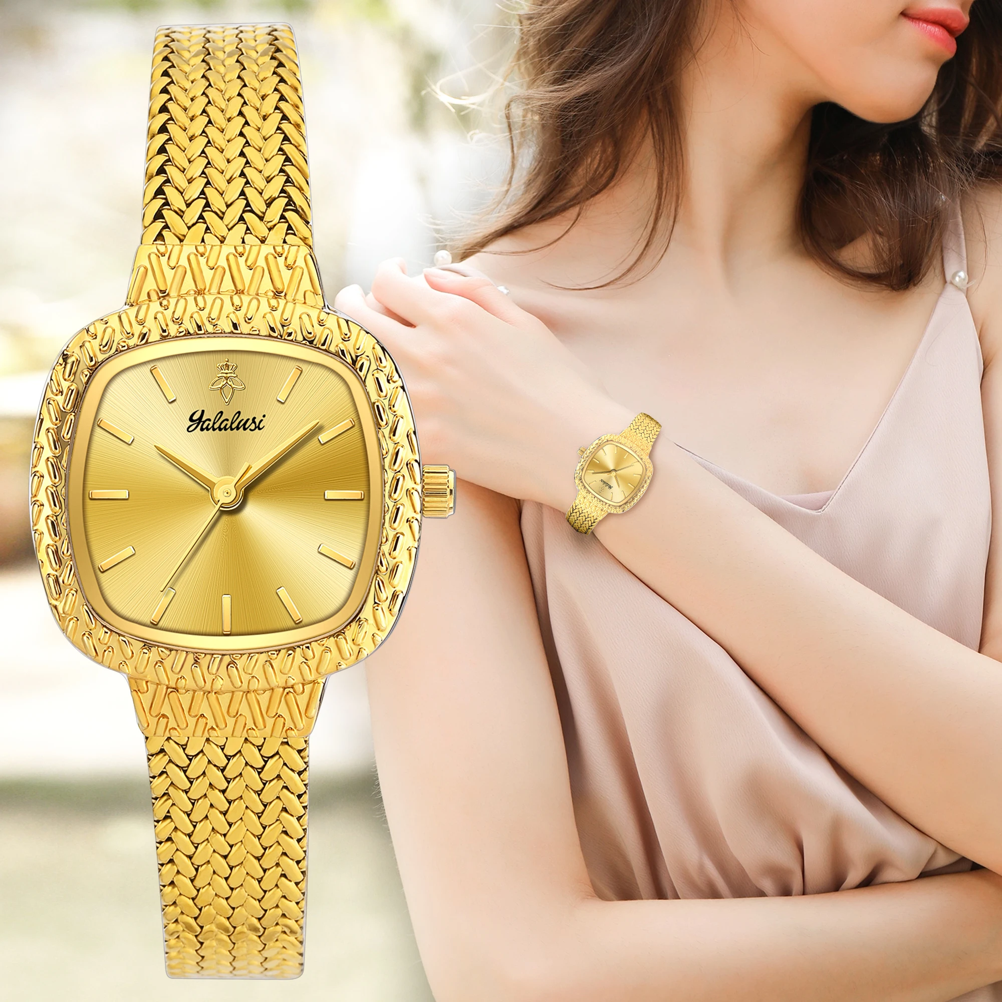

Stylish and elegant ladies’ watch: a minimalist, square-faced business watch with water-resistant quartz movement reloj mujer