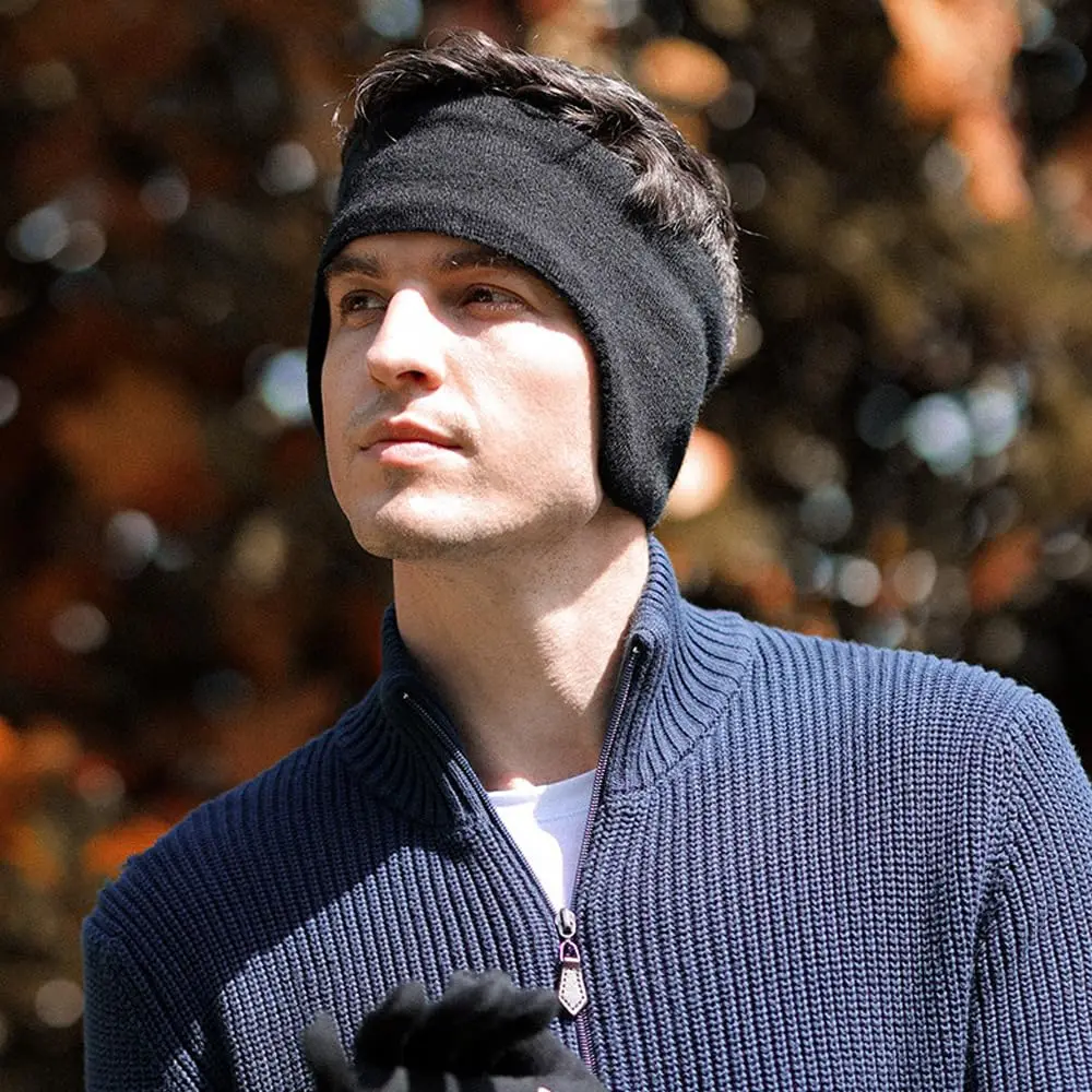 ที่ปิดหูกันหนาวแบบถักนุ่ม อุ่นสบาย สำหรับกิจกรรมกลางแจ้ง ปั่นจักรยาน เล่นสกี วิ่ง  แบบยูนิเซ็กส์