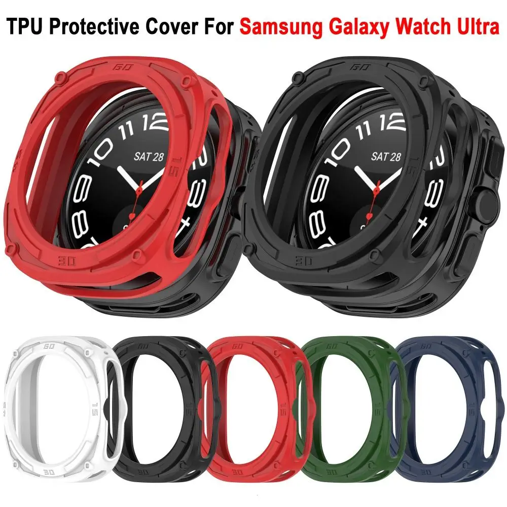 Soft TPU Protective Case For Samsung Galaxy Watch Ultra 47mm Frame Bumper Edge Shell Screen Protector Smart Watch Accessories