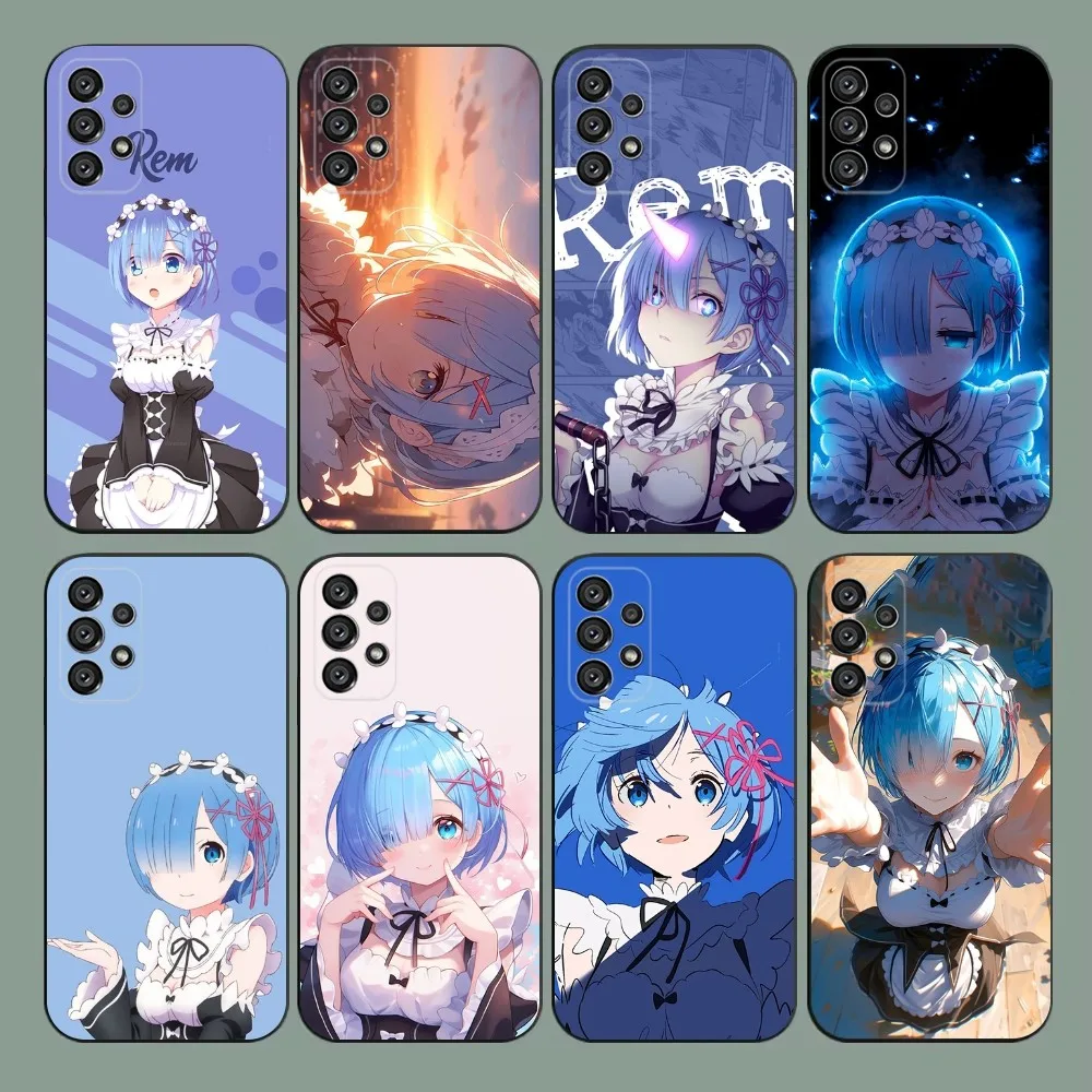 

R-Rem Re Zero Anime Rem Phone Case For Samsung Galaxy A20,A21s,A22,A31,A32,A52,A53,A72,73,A80,A91 Soft Black Cover