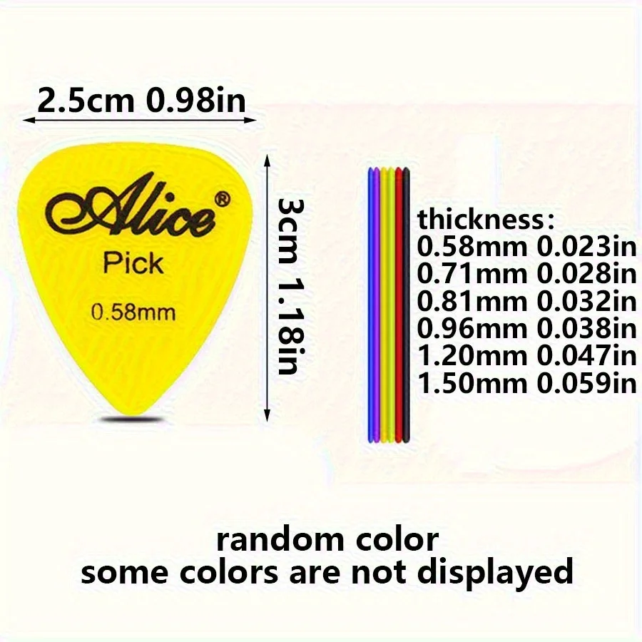 50pcs/box Alice Guitar Picks Plastic Colorful Guitar Paddles with Transparent Storage Box for Bass Ukulele Music Equipment JXB