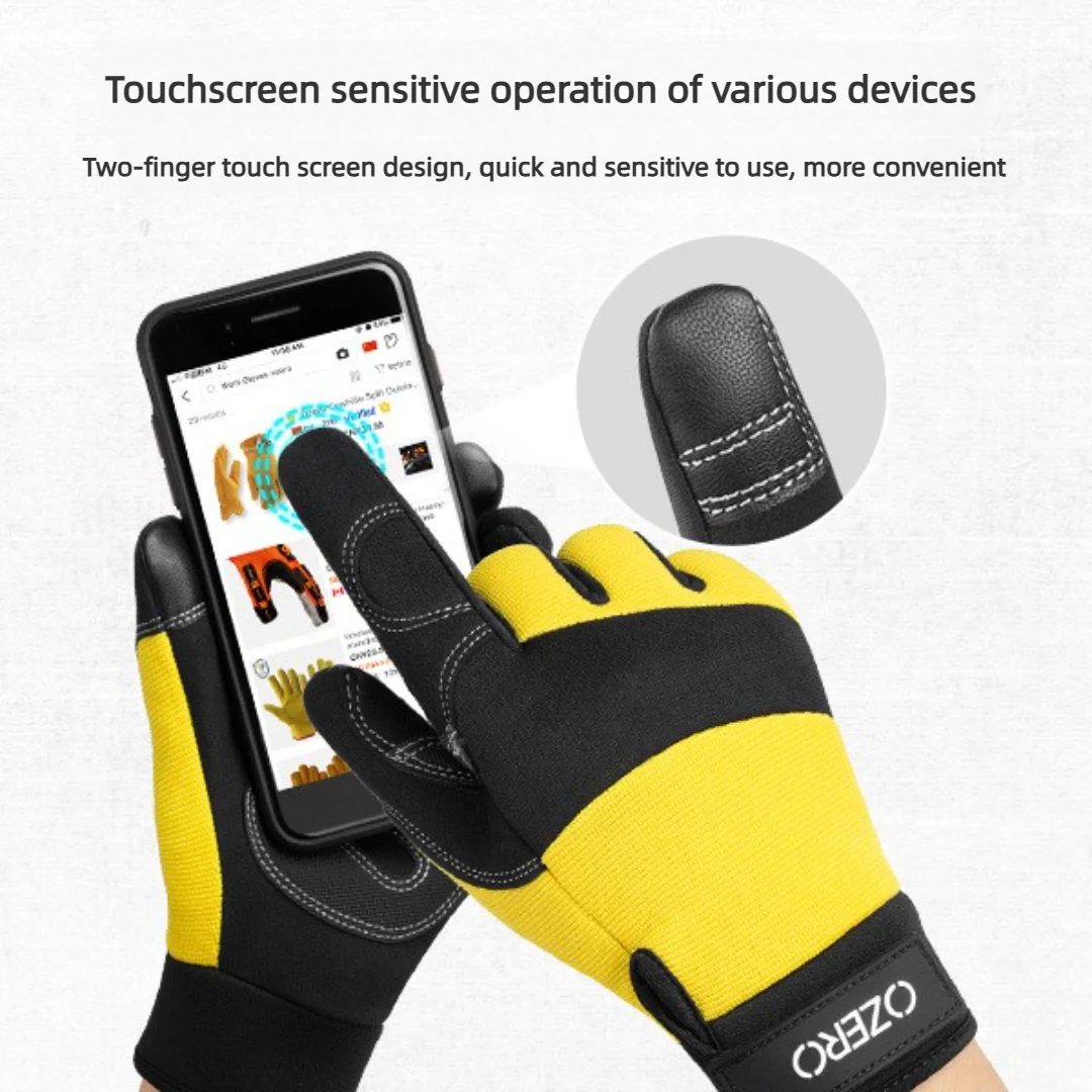 1 Pair Safety Work Gloves Builder Gloves Gardening Gloves Light-Duty Mechanic Gloves Imitation Sheepskin for M/L/XL/XXL