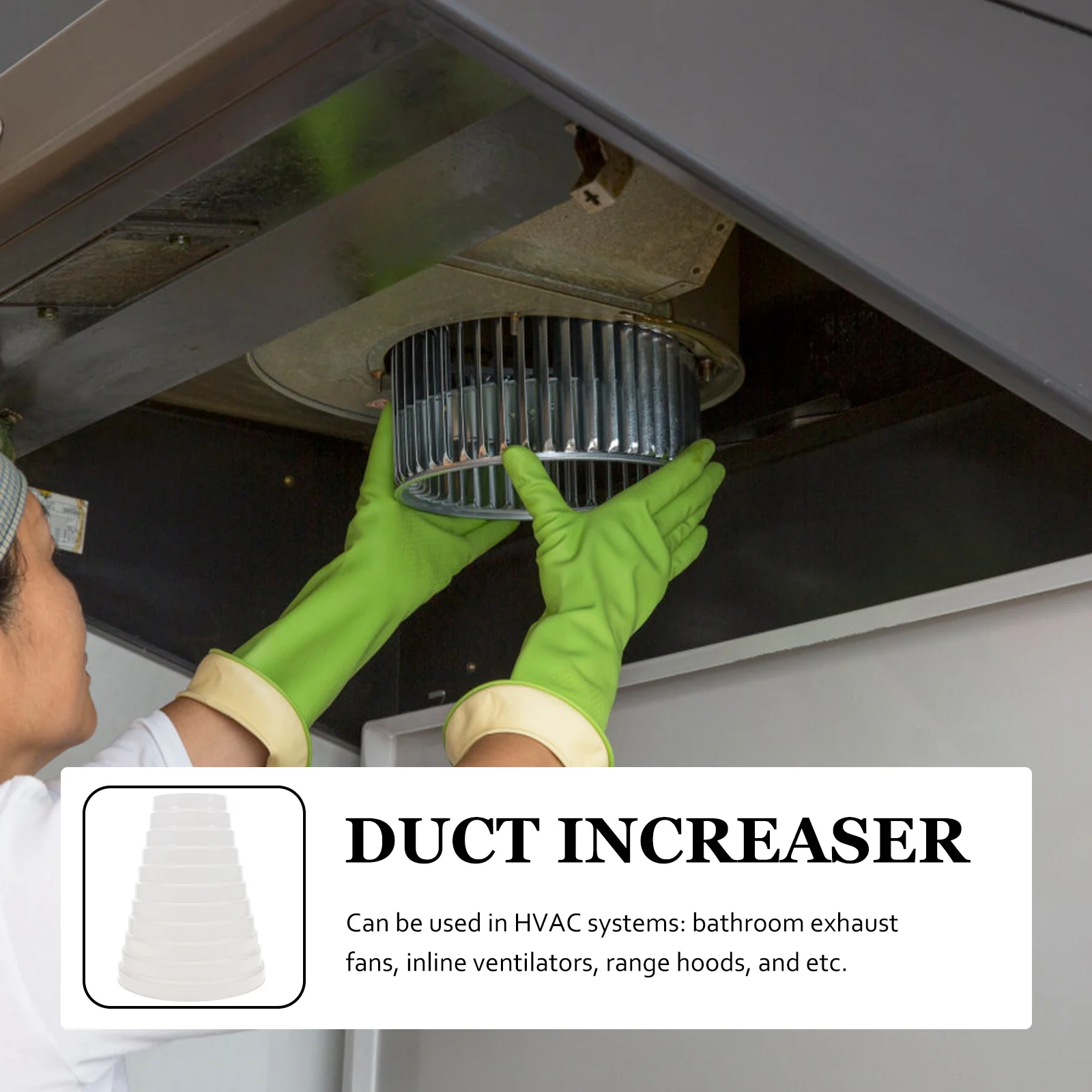 

2Pcs Dryer Vent Adapter PVC Wear-Resistant Duct Connector in-Line Reducer Increaser for Ventilation Inline Fan Range Hood