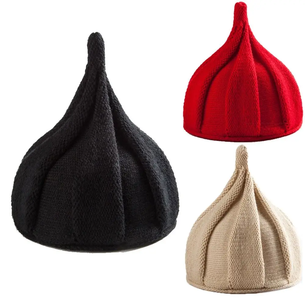 Street Style Twisted Flower Women's Knit Hat Loose Fit Solid Color Pullover Hat Street Fashion Casual Snow Ski Caps Daily Use