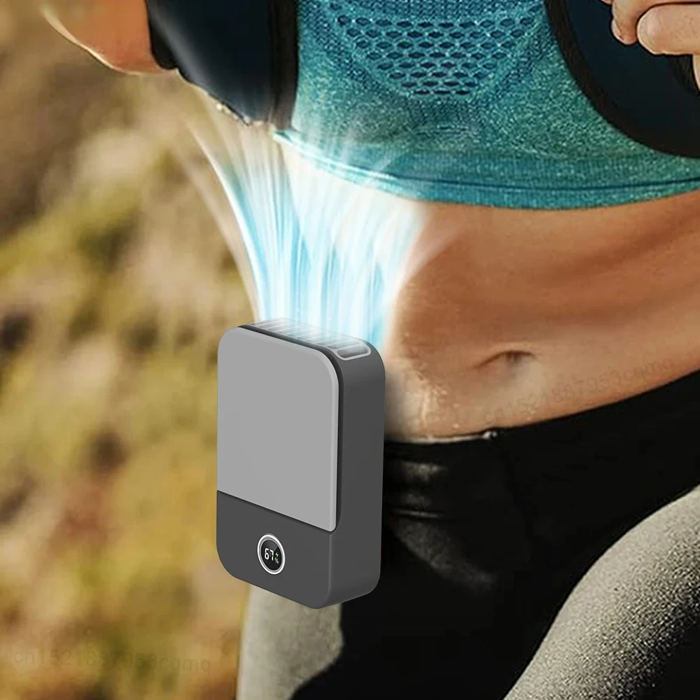 

Portable Waist Fan Hanging Neck Fan Mini USB Rechargeable Portable Waist Clip Fan for Outdoor Sports Working Travel Small Fan