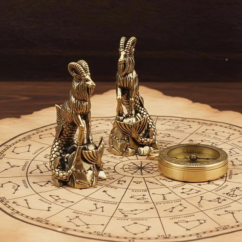 Chinese Zodiac Goat Sculpture Step On Money Sheep Figurine Brass Animal Statue Desktop Ornament Wealth Fengshui For Home Decor