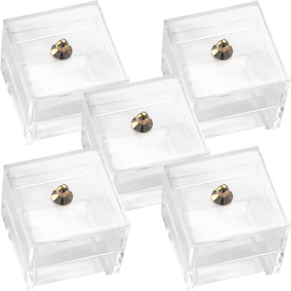 

5Pcs Clear Miniature Storage Box Mini House Prop Decorative Storage Case Micro Landscape Models Small Box for Mini House