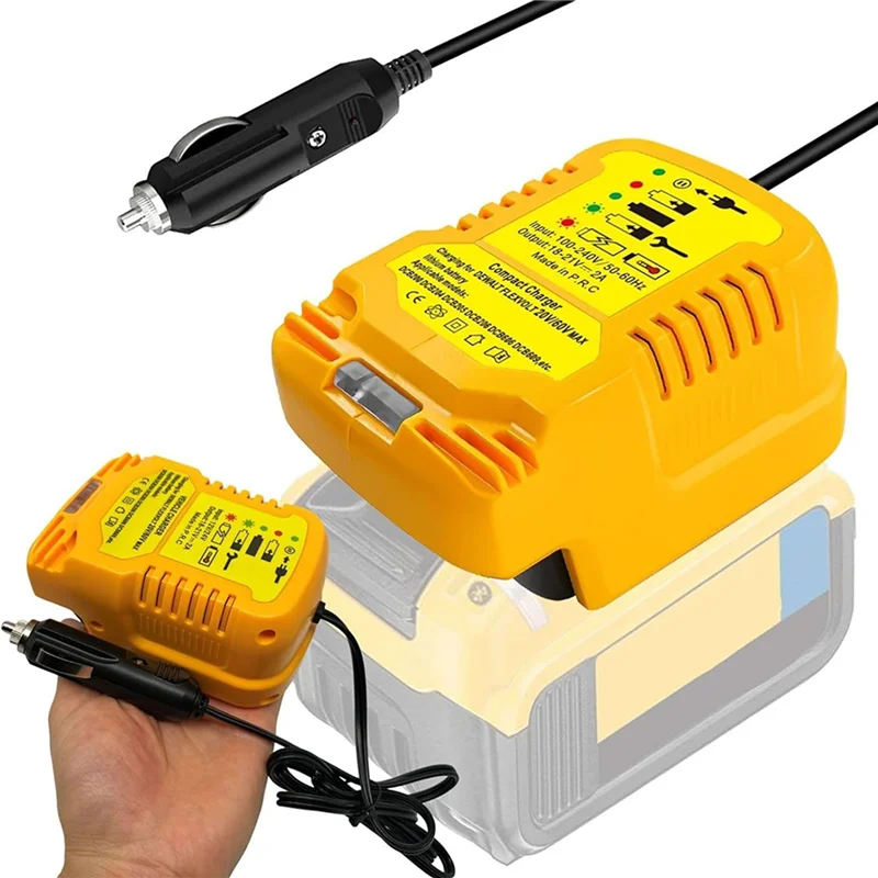 

WORTHOWN-2X For 20V Battery Replacement Charger,Portable Mini Fast Charger,For Car Charger,Cigarette Lighter Plug