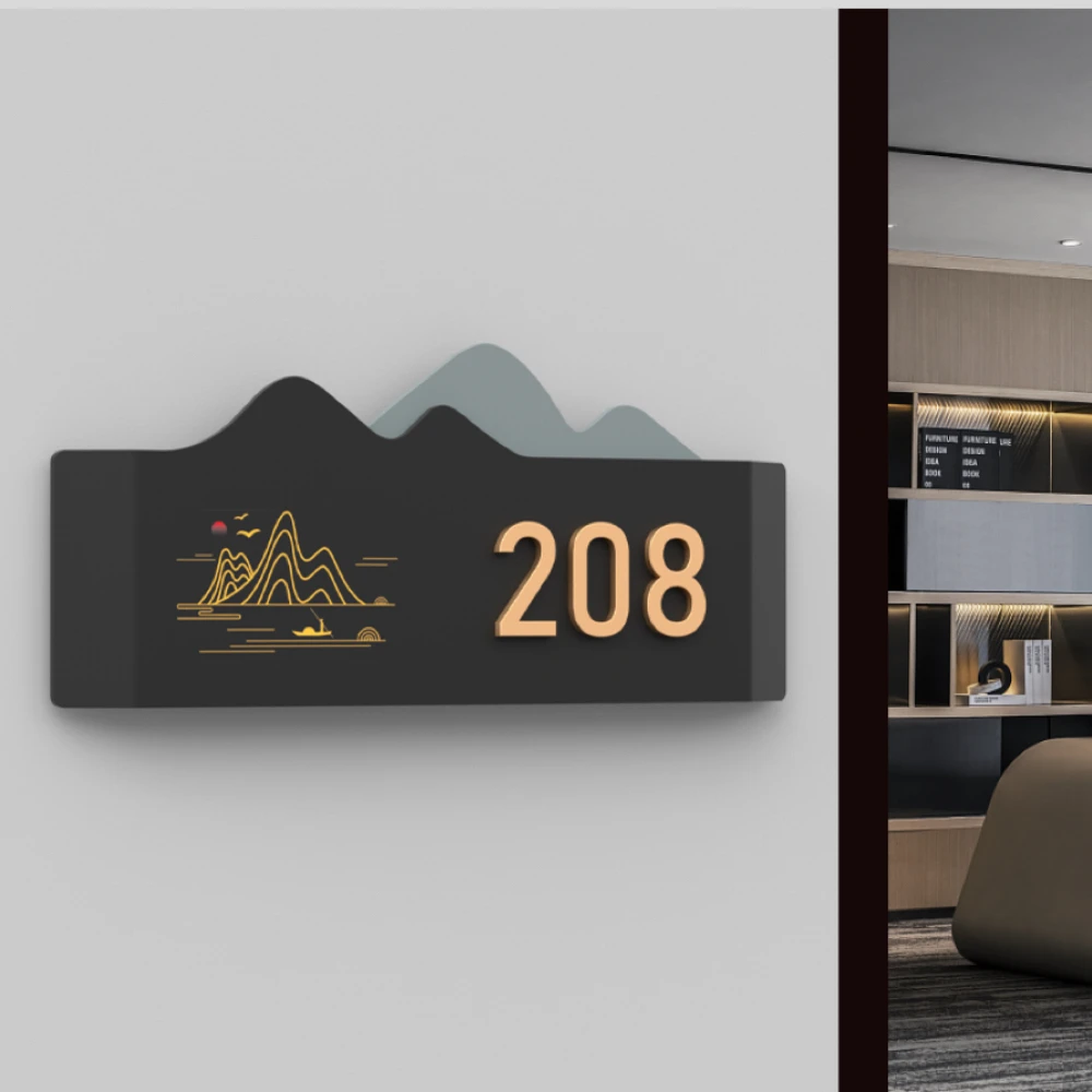 Acrylic Modern Special Shape Door Plate Customize 3D Laser Cutting House Number for Flat Office Villa Shop Store Apartment Hotel