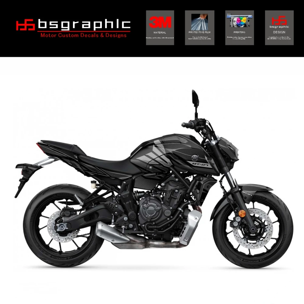 

Для Yamaha Mt-07 MT07 2021-2024 23 22, защитная наклейка на обтекатель кузова мотоцикла, уличный велосипед, графический комплект Mantis, черный