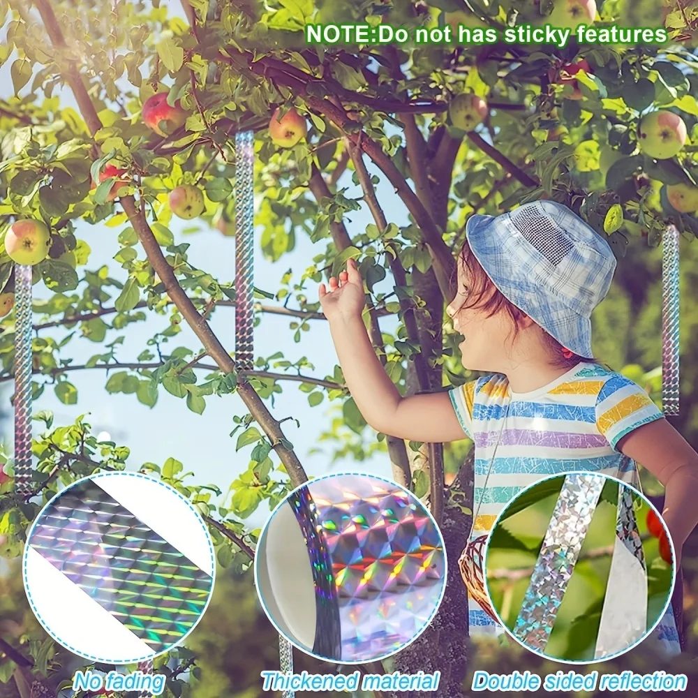 Anti Bird Tape Flashing Reflective Bird Scarer Tapes Bird Repeller Anti Pigeon Ribbon Pigeon Repeller Garden Pest Control view 6
