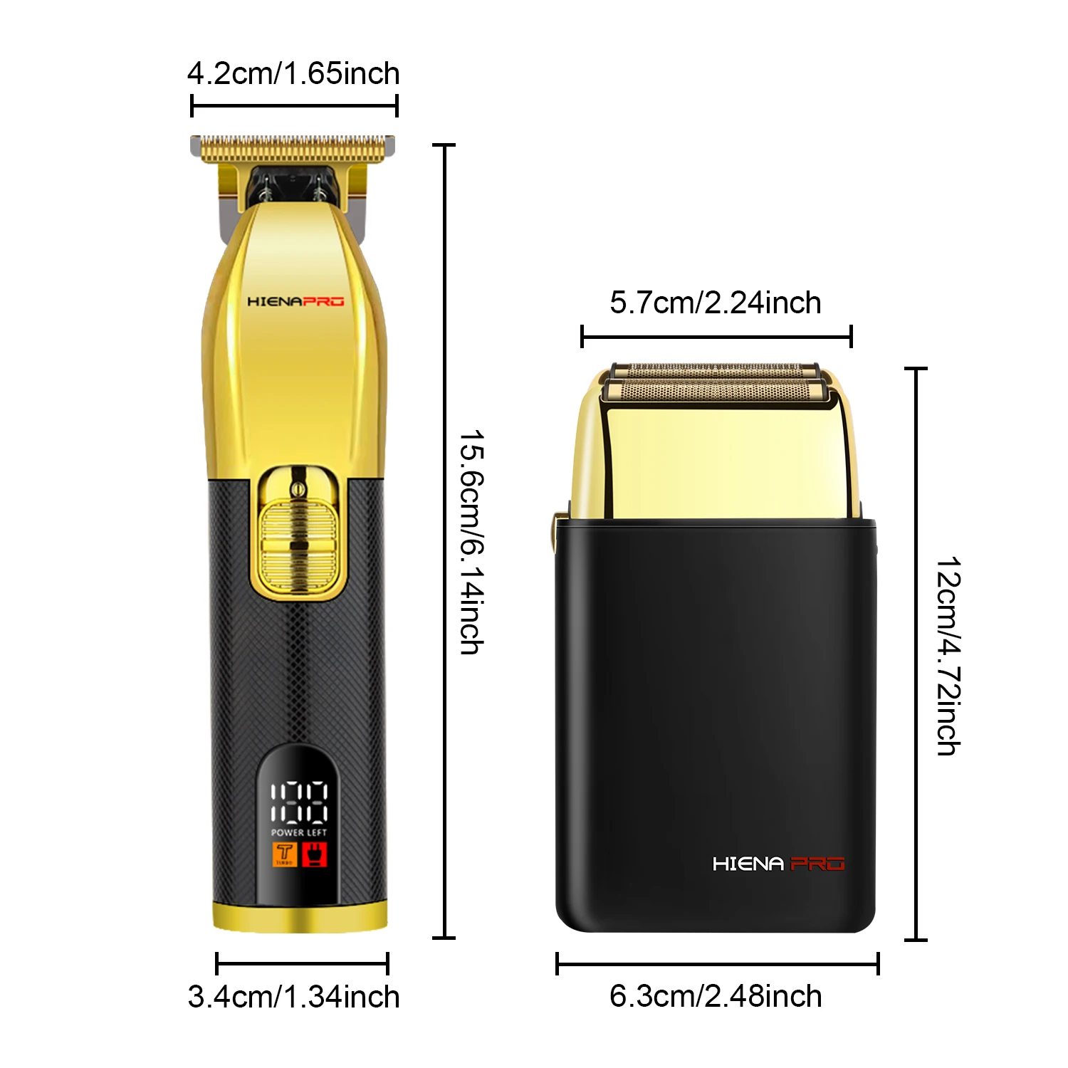 HIENA PRO Men's Hair Clipper & Foil Shaver Set, Cordless Rechargeable Grooming Kit with LED Display, USB Charging for Home Salon