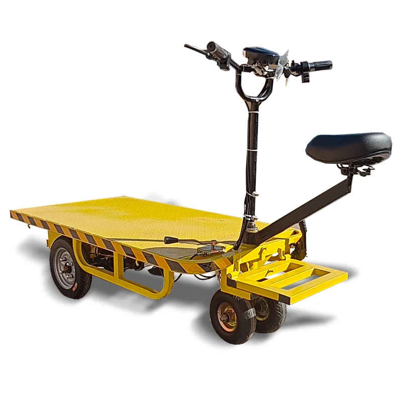 Compact Stand-Up Motorized Cart with Rotating Seat and Full Rotation Casters