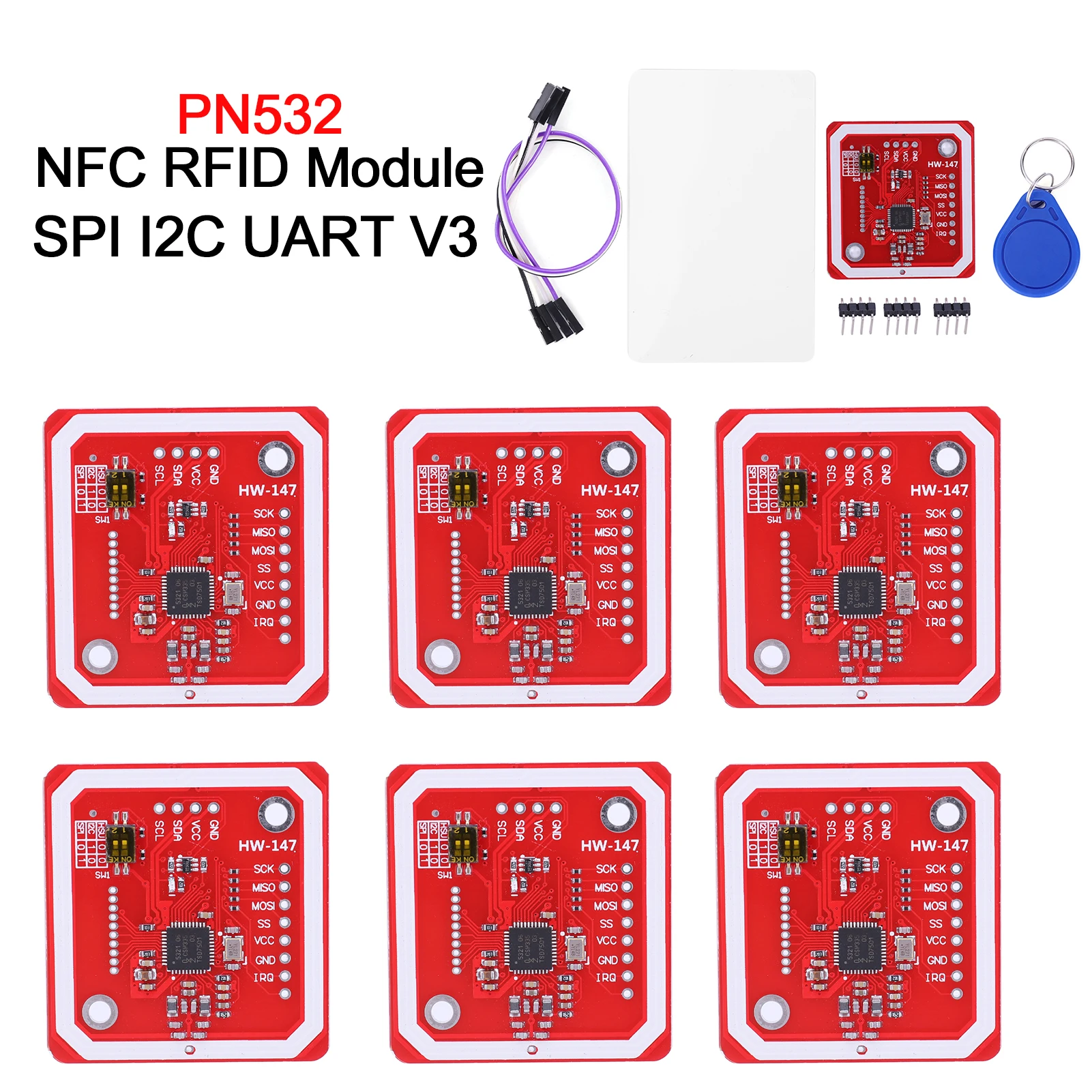 PN532 NFC RFID Wireless Module V3 User Kits Reader Writer Mode IC S50 Card PCB Attenna I2C IIC SPI HSU