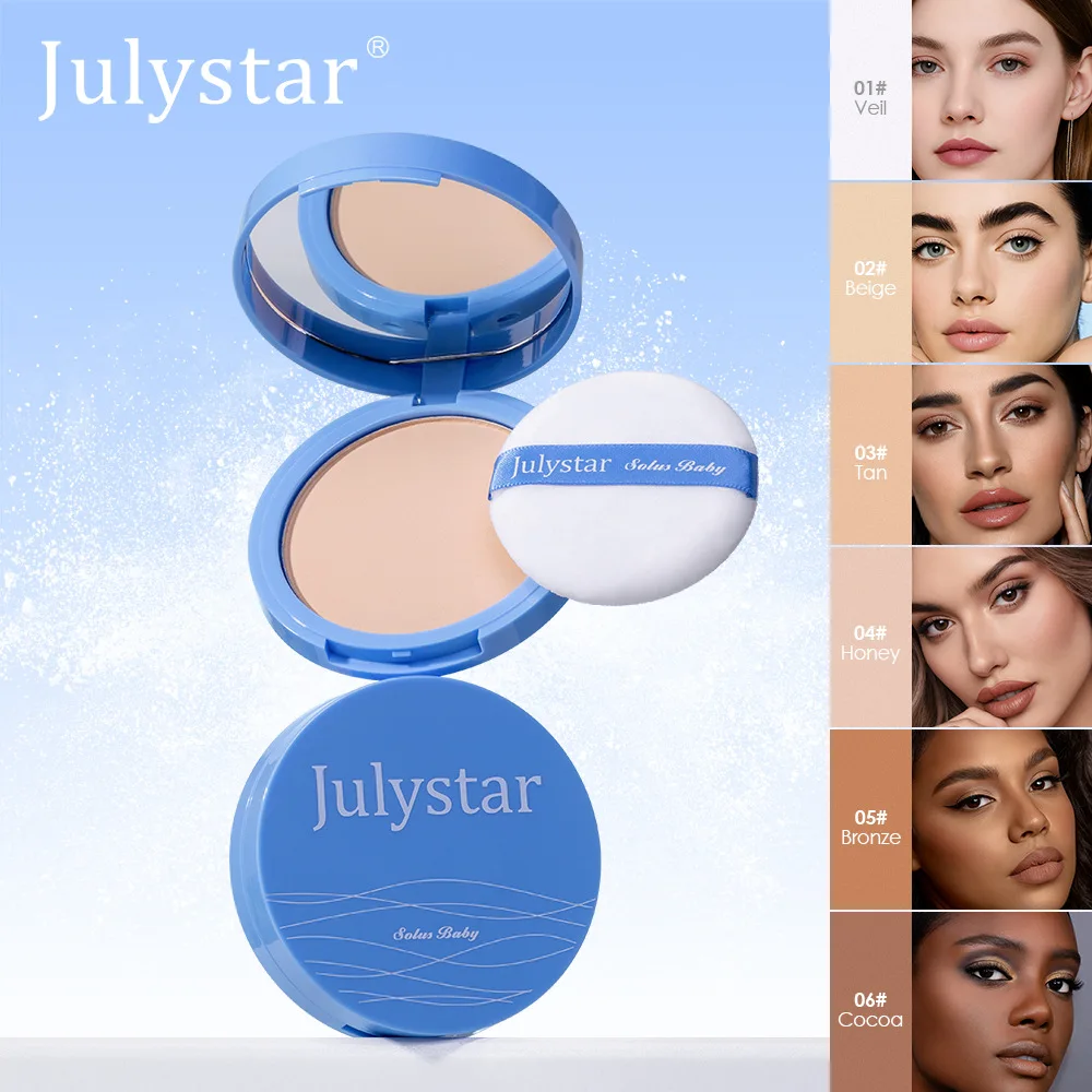 Long‑lasting Waterproof Oil‑control Matte Setting Powder Flawless Natural Face Makeup With Powder Puff Non‑fade Compact Powder