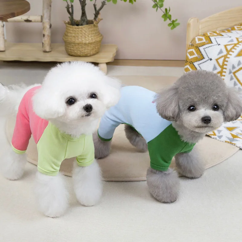 Pet Clothes Dog Jumpsuit Matching Color Clothing For Small Medium Dogs Yorks Cat Pyjamas Puppy Sleeping Wear Costume Overalls XL