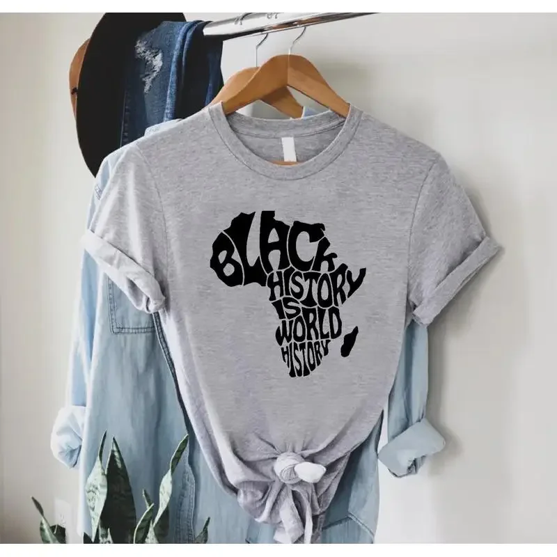 T-shirt Mois de l'Histoire des Noirs, Mois de l'Appréciation, Lives Matter, Power, Carte d'Afrique, Fierté