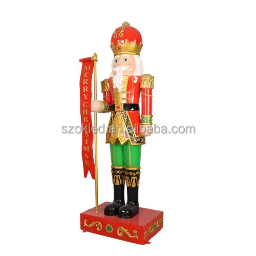 Traditional Nutcracker Large Elf Boy Ball Gingerbread Snowman Snowflake Fiberglass Easter Christmas Halloween Holiday Decoration