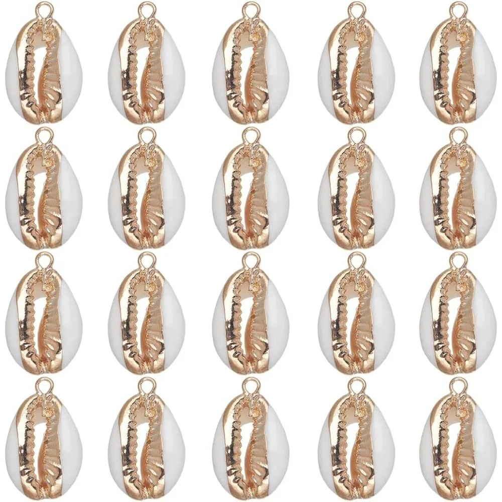 

1 коробка, 20 шт., подвески в виде ракушек, подвески в виде ракушек, морские ракушки, морская ракушка, объемная натуральная ракушка каури, летний набор для изготовления Гавайев