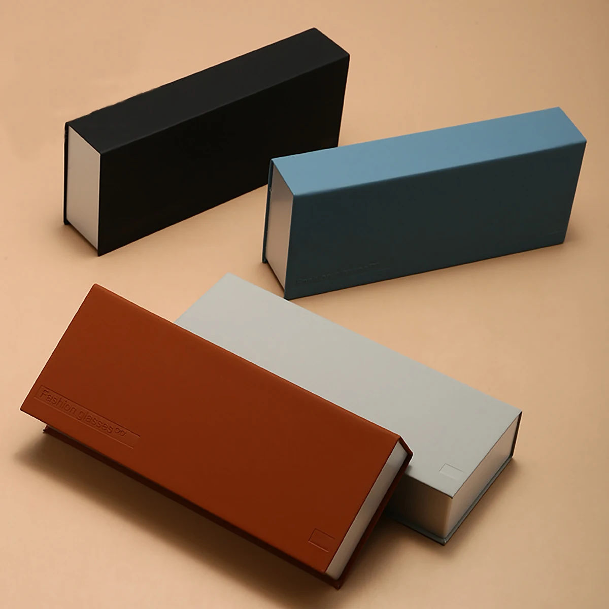 1pc Elegant Faux Leather Handmade Glasses Case Creative Book Design Personality Eyeglass Holder Box Durable Protective Cover