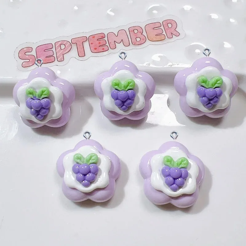 10Pcs Simulation Cute Fruit Cake Resin Charms Pendants For Jewelry Making DIY Earring Necklace Bracelet Decoration Accessories - view 6