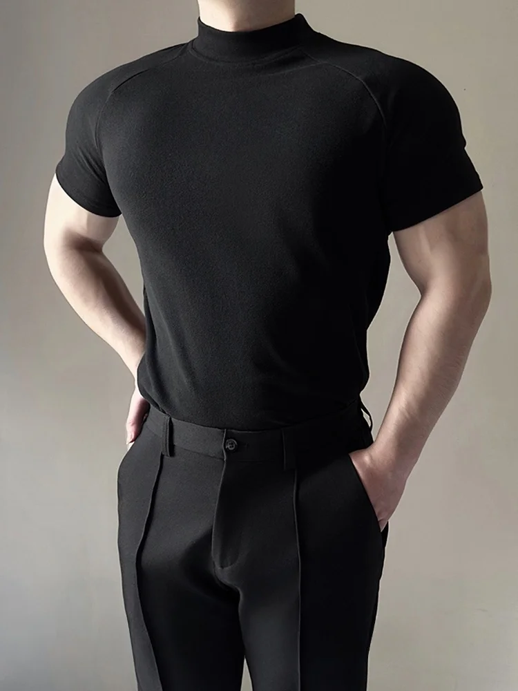 

Мужская футболка Slim Fit ort Sve с высоким воротником Fce Casual Fitn Sport Base Layer Топ из смеси полиэстера и спандекса