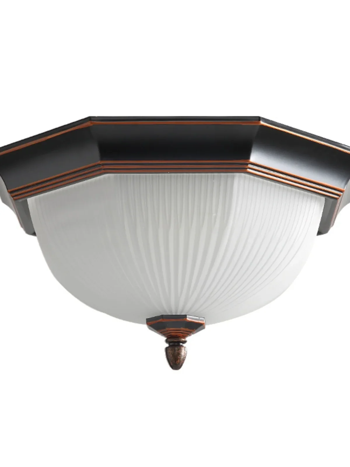 Retro Wrought Iron Ceiling Lamp American Octagonal Paint Ceiling Light Balcony White Ceiling Lighting