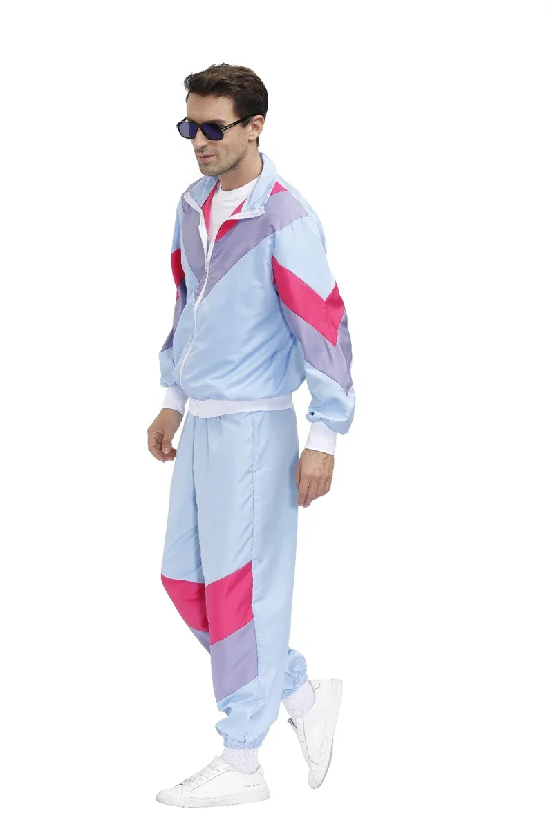 Halloween Carnival Music Festival Cosplay Hippie Costume Men Retro 60's 70's Hip Hop Rock Disco Fancy Suit