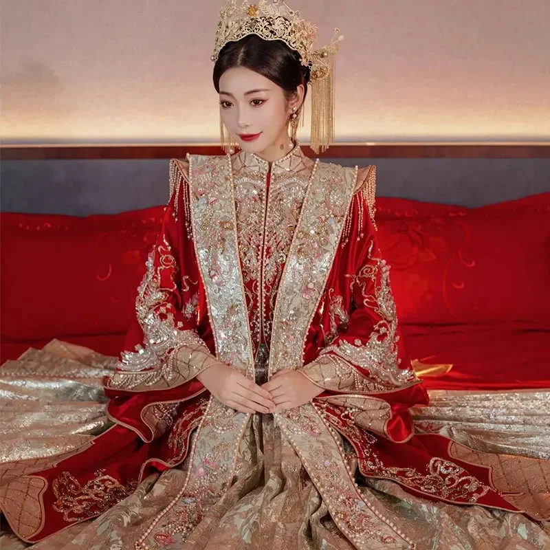 

Hanfu Bride Atmospheric Luxury Ming Wedding Dress Chinese Wedding Dress Xiuhe Dress