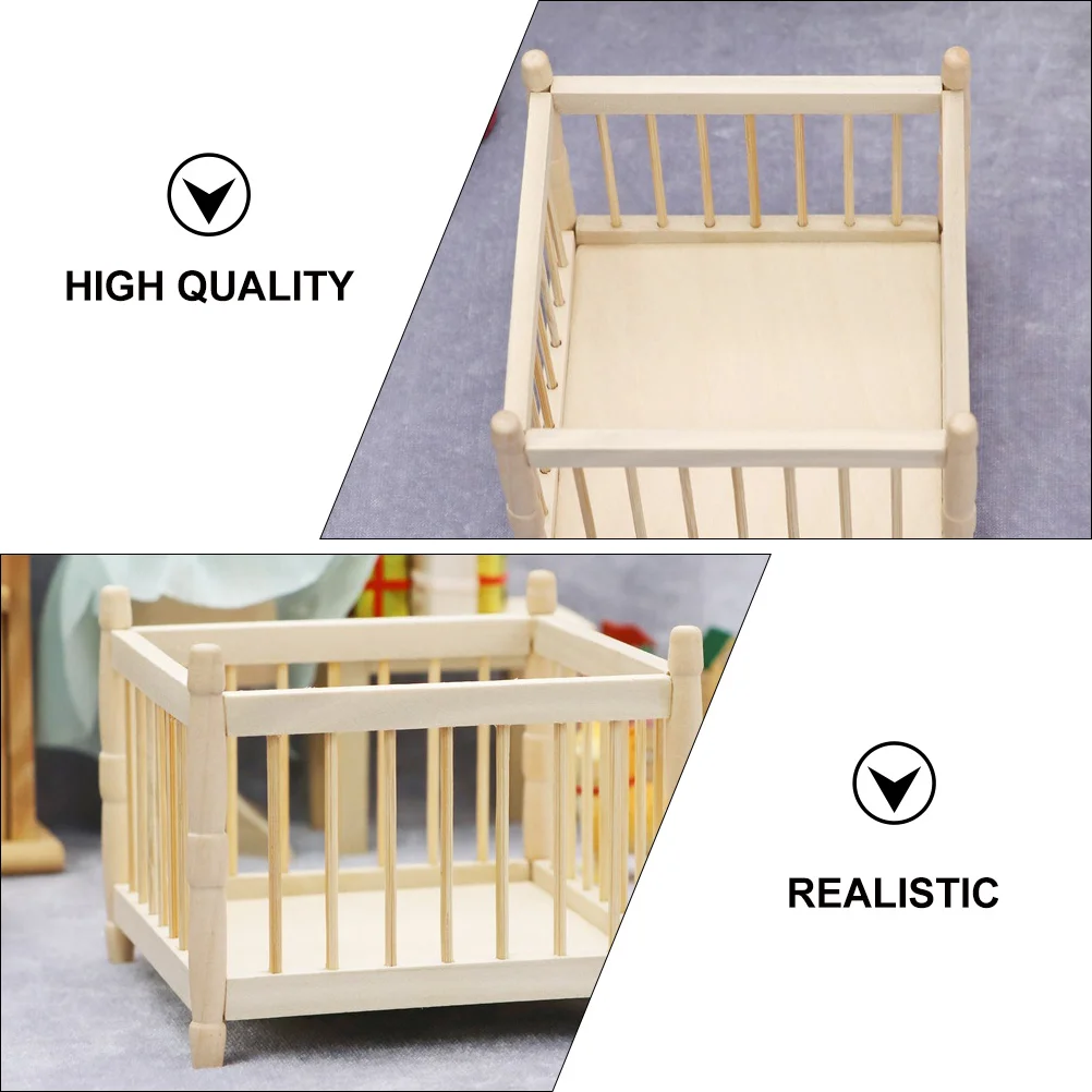 House Cot Furniture Ornament Bed Decor Mini Baby Crib Babies Dolls Toy Room Accessory