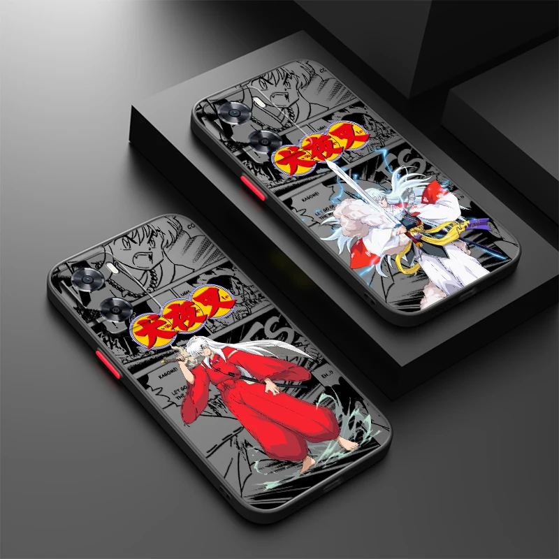 I-Inuyasha Anime Cool Cute Frosted Translucent For OPPO X5 X3 A54S A5 A94 A16 A53S A57 A74 A72 A96 A98 A78 5G Cover Phone Case